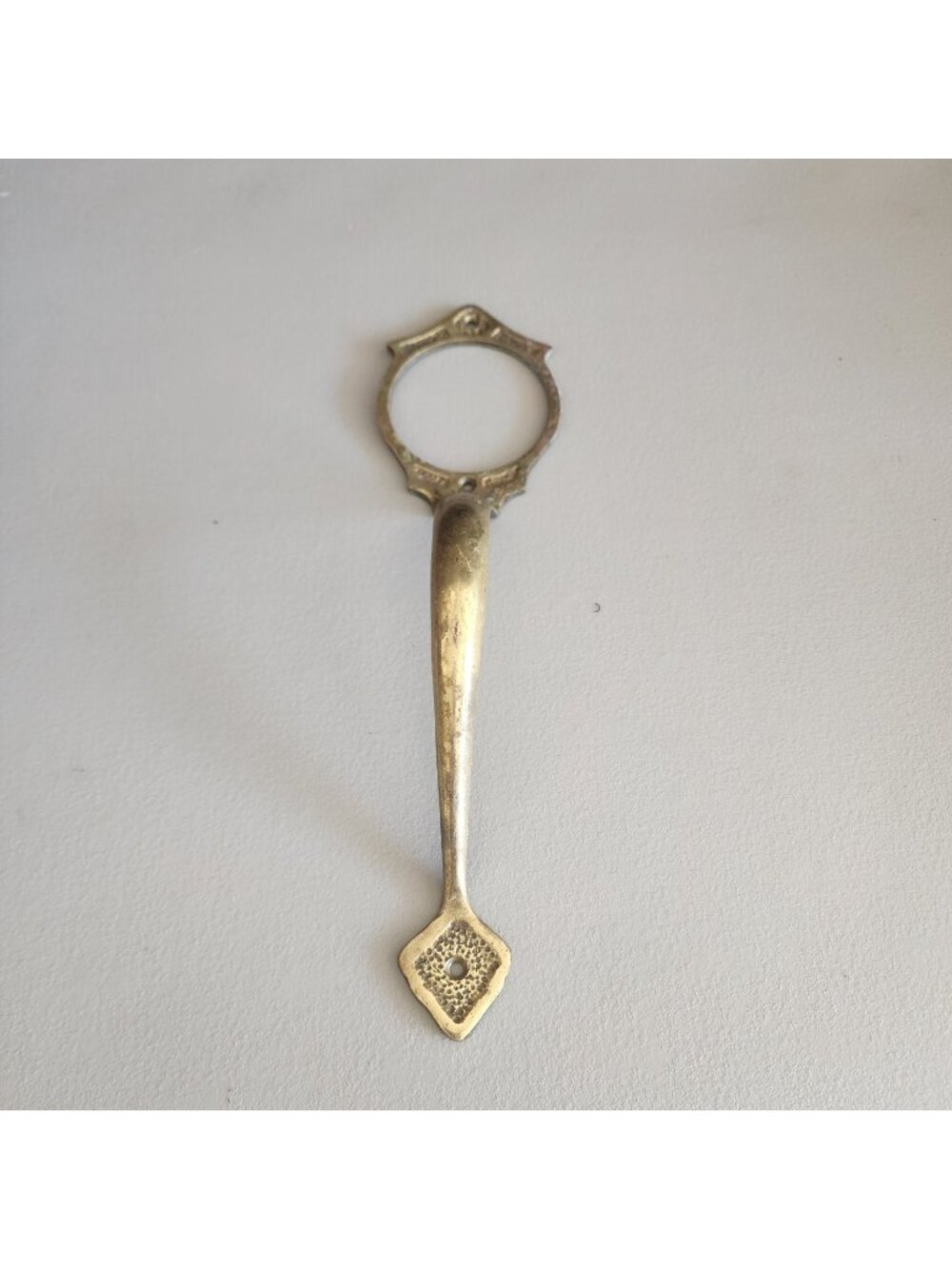 Antique Arts & Crafts Brass Front Door Handle Escutcheon Plate Reclaimed